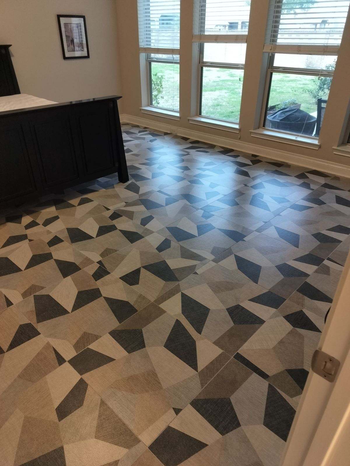 master bedroom tile installation, wfa's custom hardwood floors, houston texas